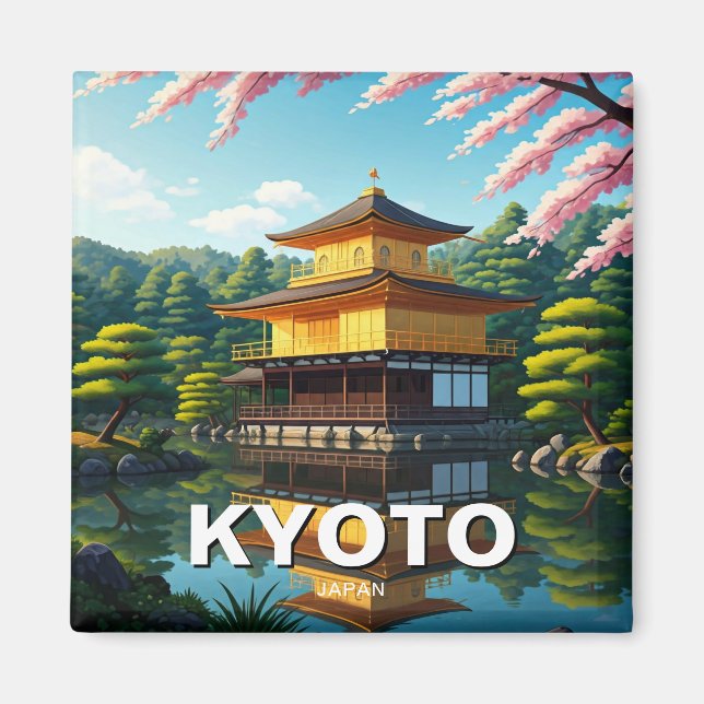 Kyoto Japan Travel Kinkakuji Golden Pavilion Magnet (Front)