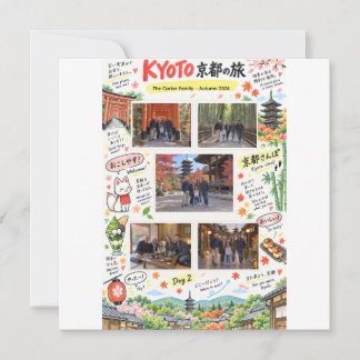 Kyoto Japan Trip 5 Photo Collage Travel Zine Card