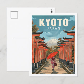 Kyoto Japan Vintage Famous Travel Place Postcard