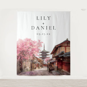 Kyoto Japan Wedding Photo Backdrop Tapestry