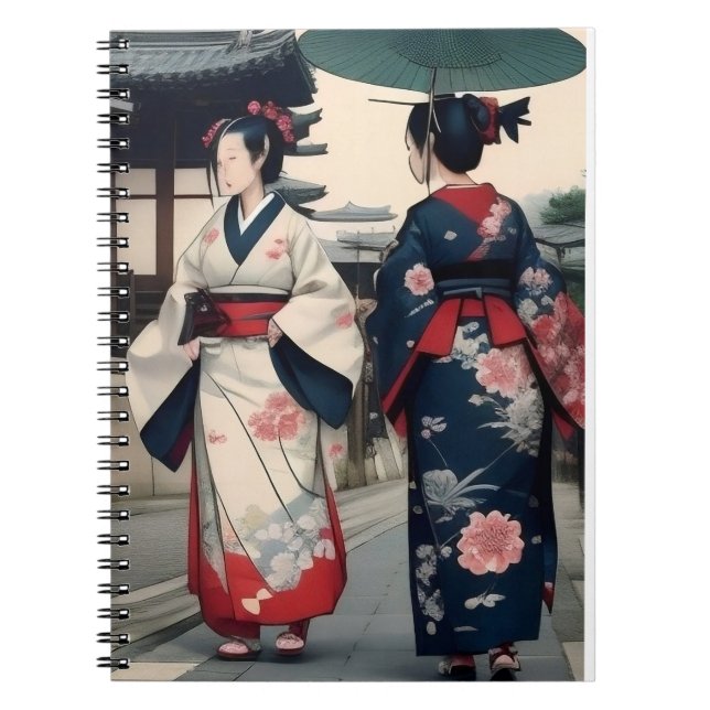 Kyoto Kimono Spring Walk Notebook (Front)