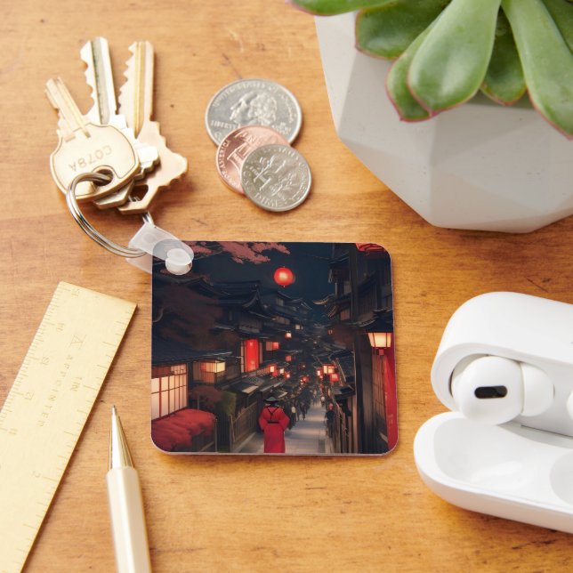Kyoto Night Lantern Walk Keychain (Desk)