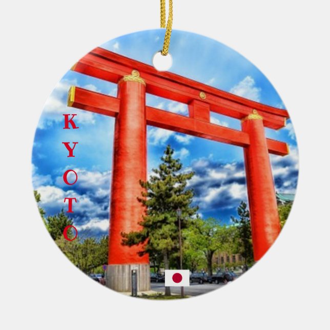 Kyoto Temple Christmas Ornament (Front)