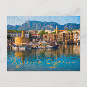 Kyrenia, Cyprus: Oil Painting Photograph Postcard