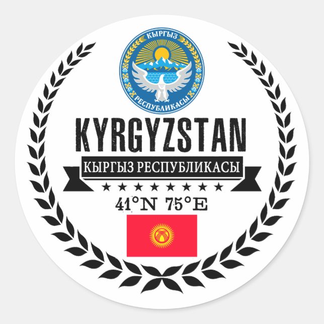 Kyrgyzstan Classic Round Sticker (Front)