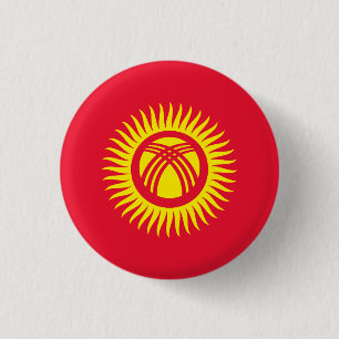 Kyrgyzstan Flag 3 Cm Round Badge