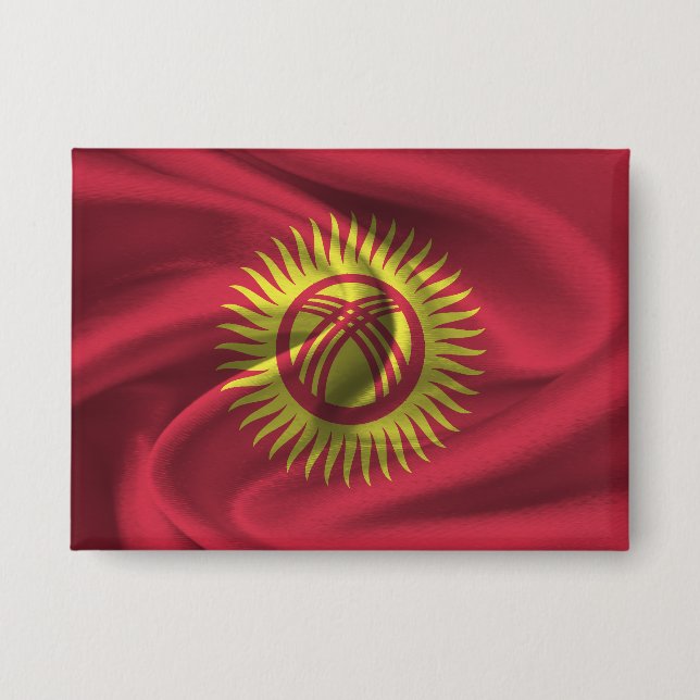 Kyrgyzstan Flag Button (Front)