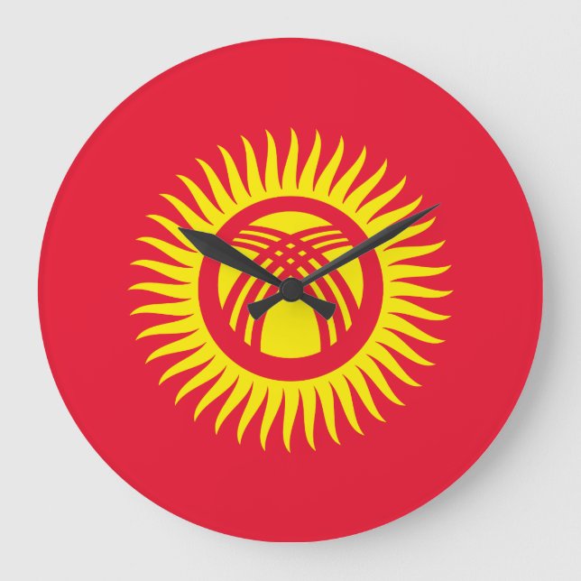 Kyrgyzstan Flag Large Clock (Front)