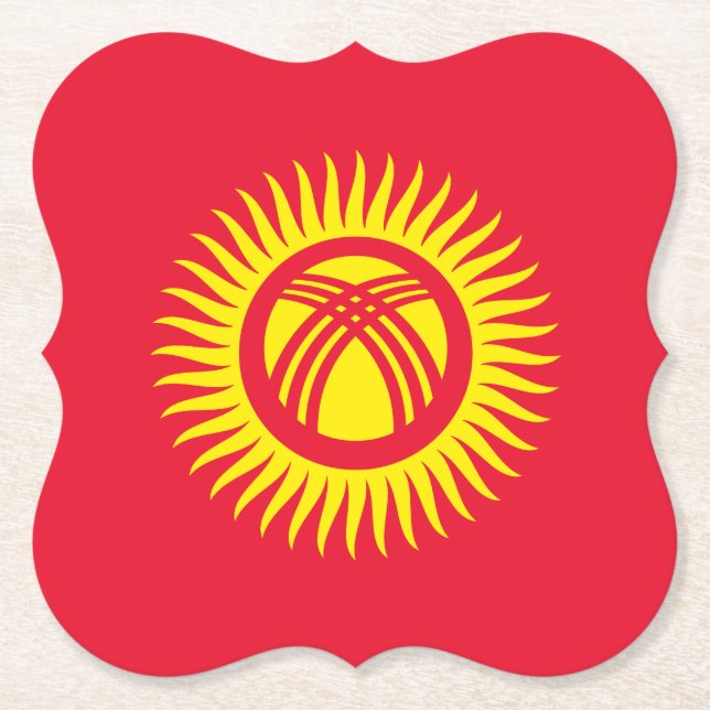 Kyrgyzstan Flag Paper Coaster (Front)
