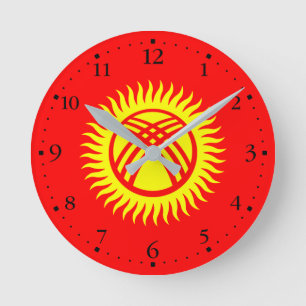 Kyrgyzstan Flag Round Clock