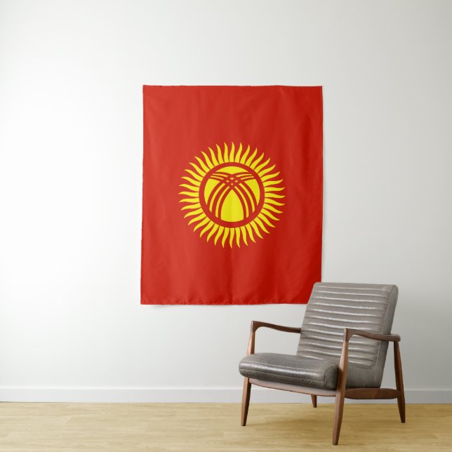 Kyrgyzstan flag tapestry (In Situ)