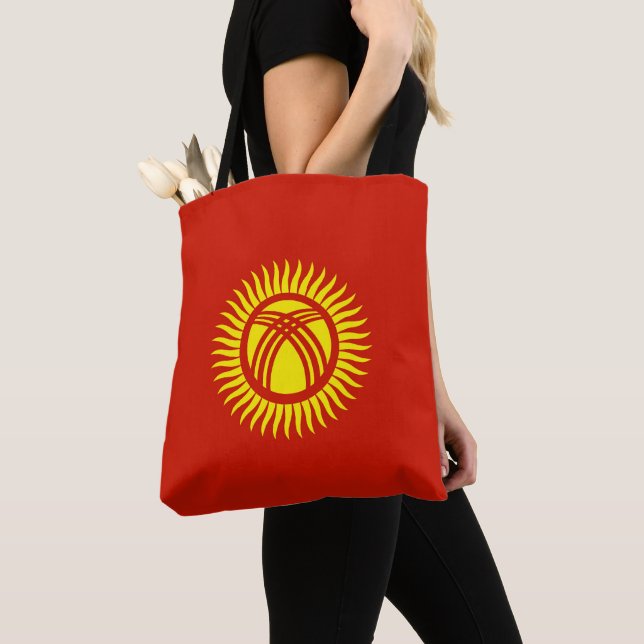 Kyrgyzstan flag tote bag (Close Up)