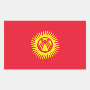 Kyrgyzstan/Kyrgyz/Kirghiz Republic Flag Rectangular Sticker