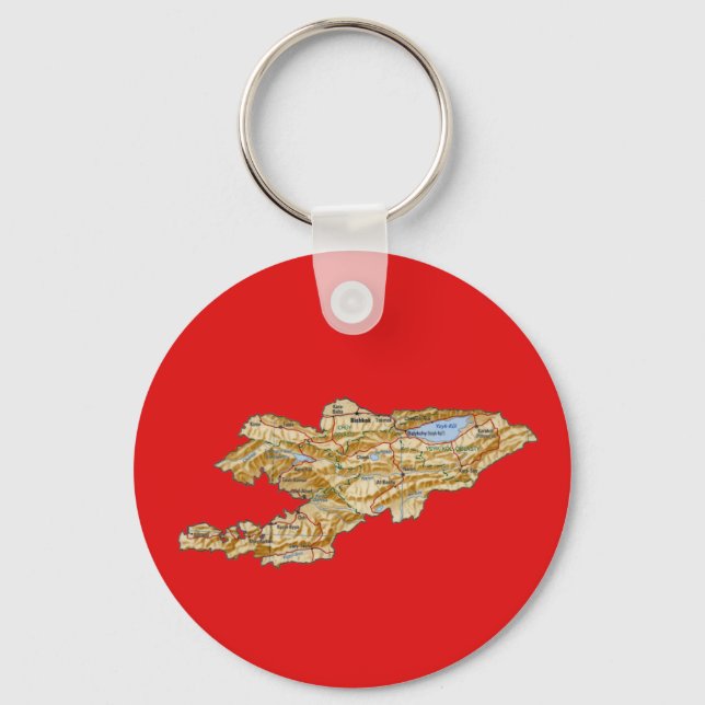 Kyrgyzstan Map Keychain (Front)