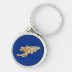 Kyrgyzstan Map Keychain