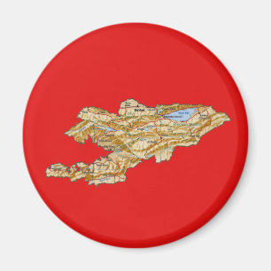 Kyrgyzstan Map Magnet