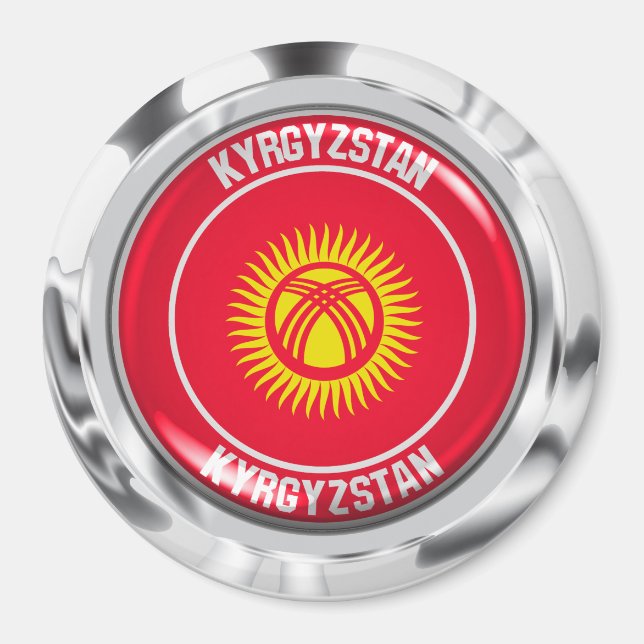 Kyrgyzstan Round Emblem Magnet (Front)