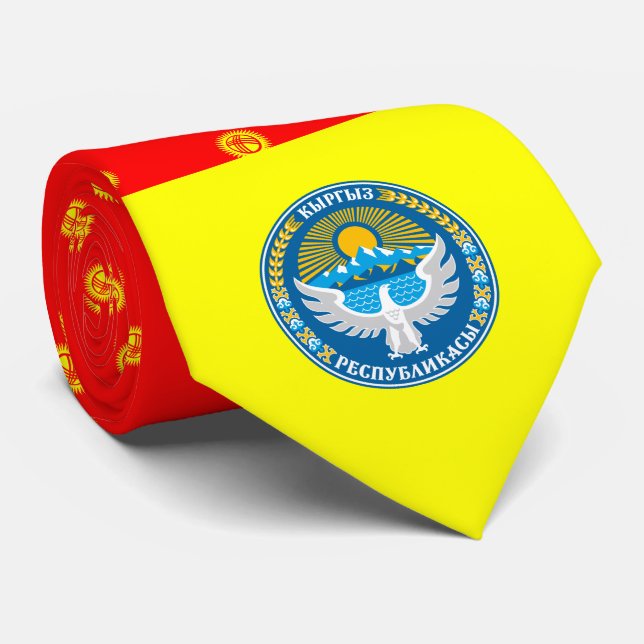 Kyrgyzstani Flag & Emblem, Flag of Kyrgyzstan Tie (Rolled)