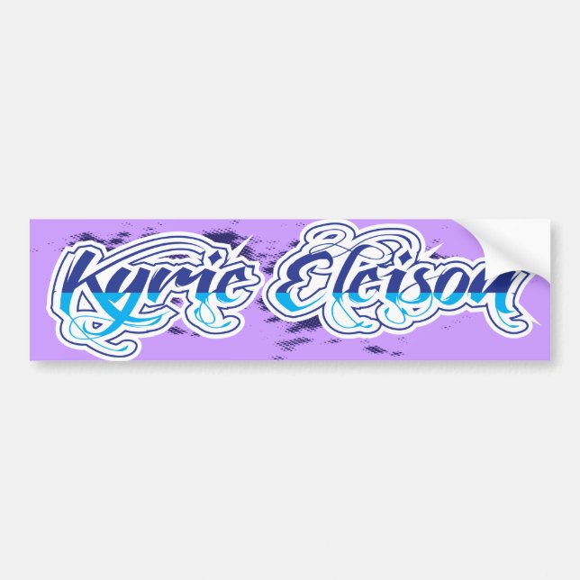 Kyrie Eleison Religious Phrase Stylised Text Bumper Sticker (Front)