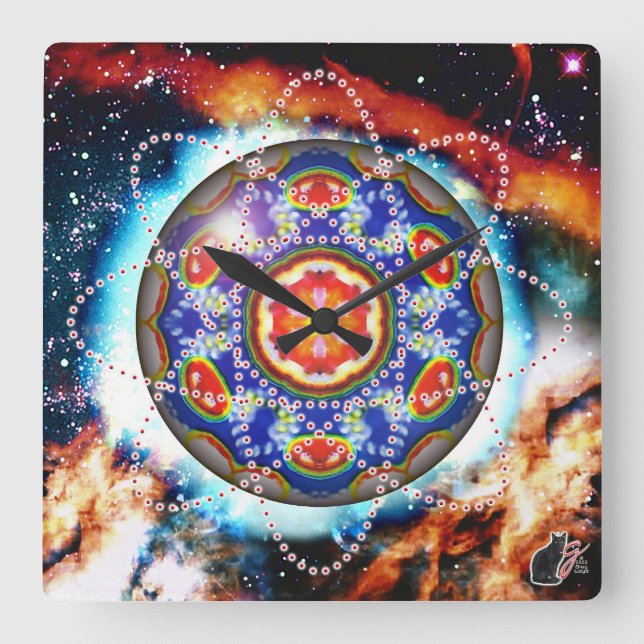 Kyron Orbz  Square Wall Clock (Front)