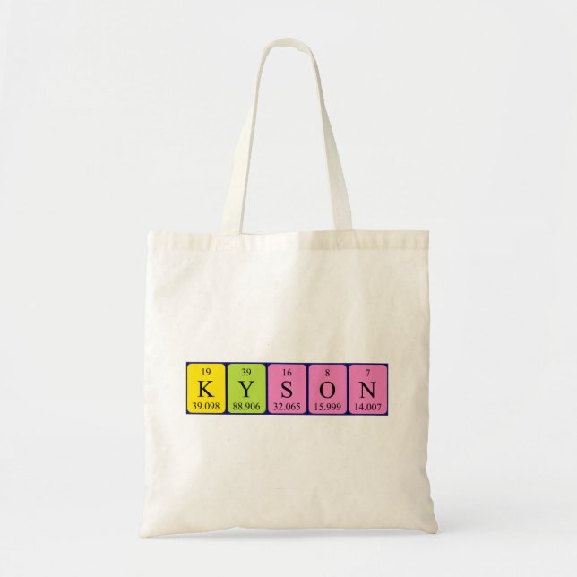 Kyson periodic table name tote bag (Front)
