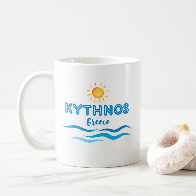 KYTHNOS Greece Coffee Mug (With Donut)