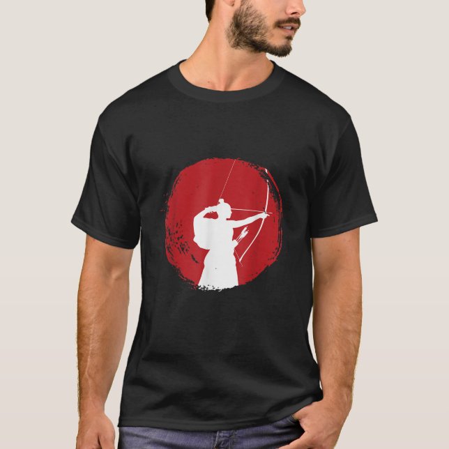 Kyudo Japanese Archer Samurai Warrior Hunter Bowma T-Shirt (Front)