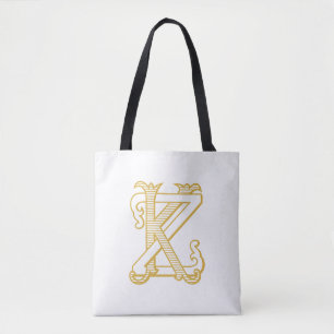 KZ or ZK vintage monogram initials logo tote bag