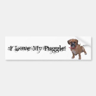 l1, I Love My Puggle! Bumper Sticker