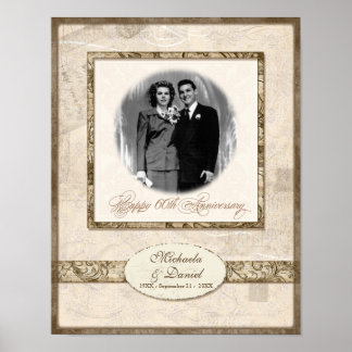 L744 11x14 60th Anniversary Personalized w Photo Poster