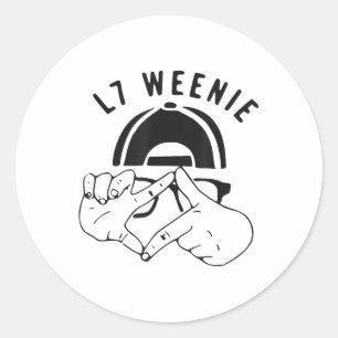 L7 Weenie Funny Youth Kids Boys Baseball _1 Classic Round Sticker