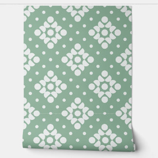 (L) 2502222C Retro Dotty Diamond Green Backgroud Wallpaper