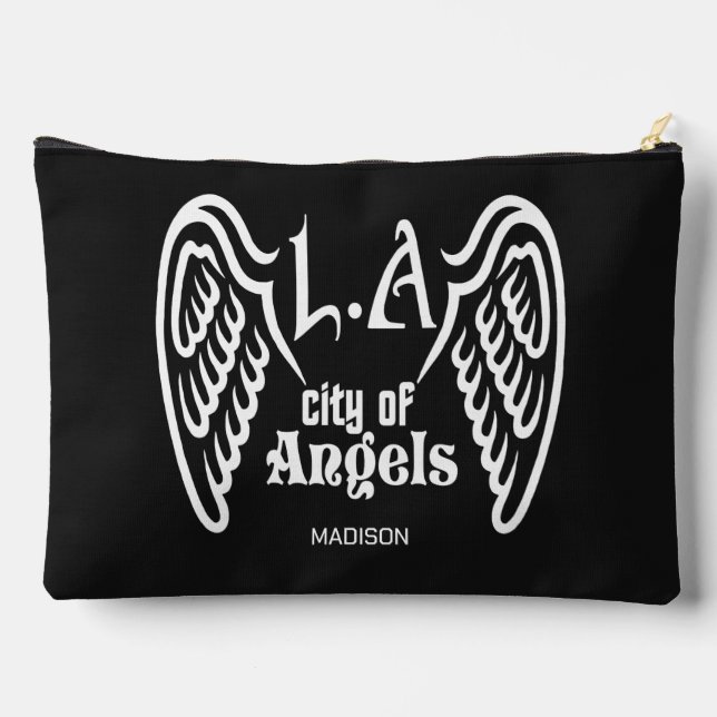 L.A. Los Angeles custom name & colour Accessory Pouch (Back)