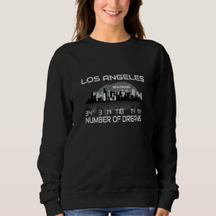L A Skyline at Night California Coordinates Los An Sweatshirt