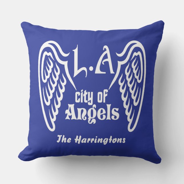 L.A. Wings custom name & colour throw pillows (Front)