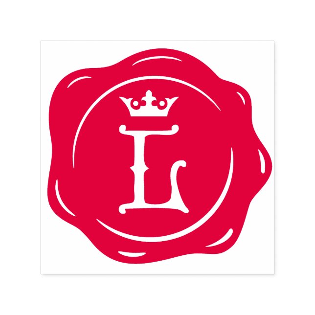 L - Antique Wax Seal Gothic Crown Initial Letter Self-inking Stamp (Design)