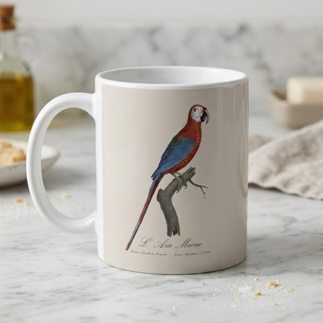 L' Ara Macao / Red and green Macaw  Coffee Mug (Red-and-green Macaw, Ara chloropterus. Coffee Mug)