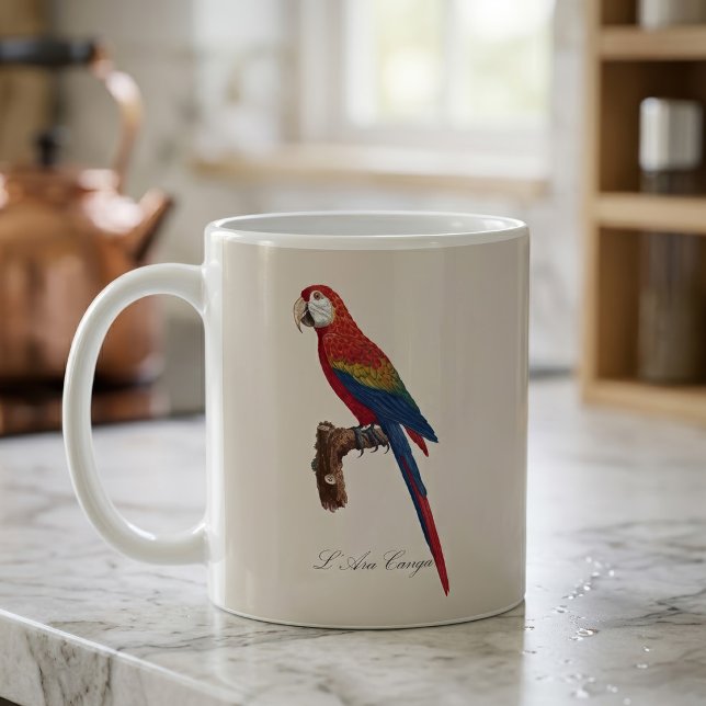 L' Ara Macao / Scarlet Macaw  Coffee Mug (Scarlet Macaw or Red-Breasted Macaw, Ara macao. Coffee Mug)