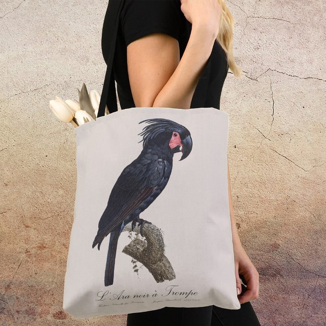 L' Ara Noir a Trompe / Palm Cockatoo  Tote Bag (L' Ara Noir a Trompe / Palm Cockatoo. Tote Bag)