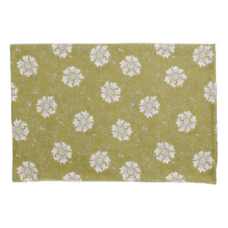 L Biophilic green William Morris floral Marigold Pillowcase