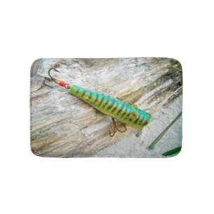 L Cooper Goo Goo Eyes Antique Fishing Lure Bath Mat