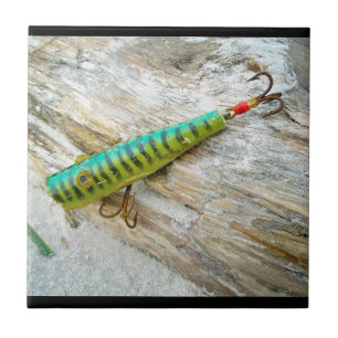 L Cooper Goo Goo Eyes Antique Fishing Lure Ceramic Tile