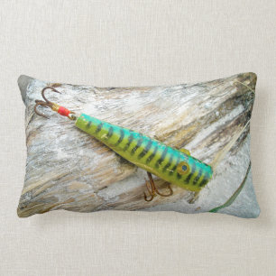 L Cooper Goo Goo Eyes Antique Fishing Lure Lumbar Cushion