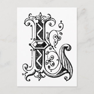 L Decorative Letter Postcard