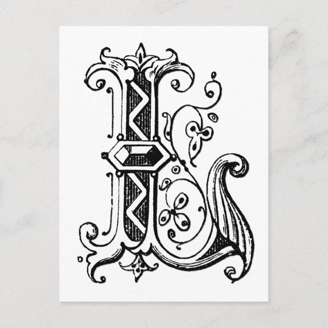 L Decorative Letter Postcard (Front)