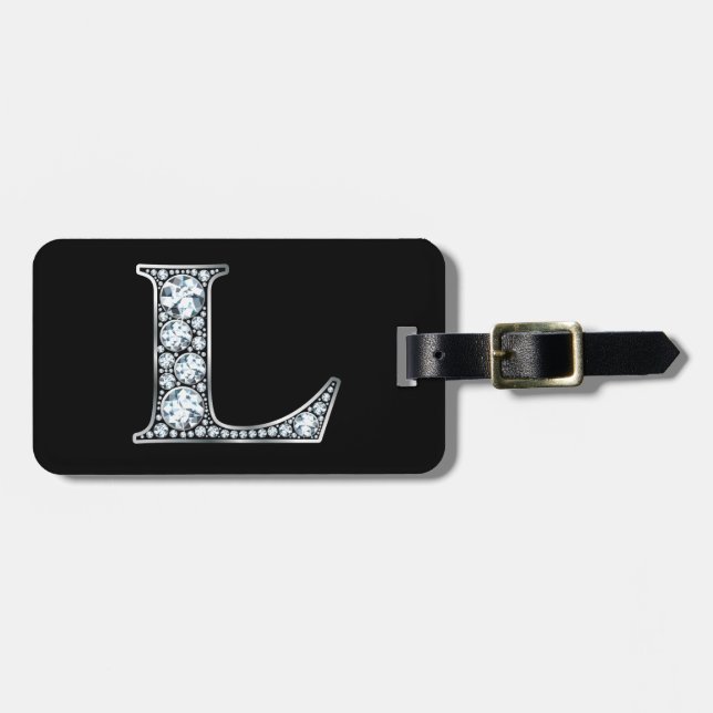 L "Diamond Bling" Luggage Tag (Front Horizontal)
