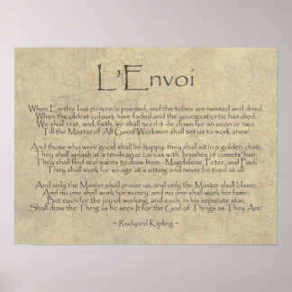 L' Envoi Poem by Rudyard Kipling Poster