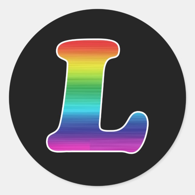 L FOR LESBIAN PRIDE CLASSIC ROUND STICKER (Front)