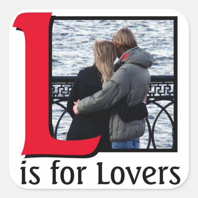 L for Lovers Square Sticker (Front)