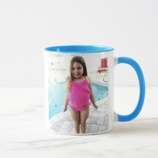 L getting ready for swim mug